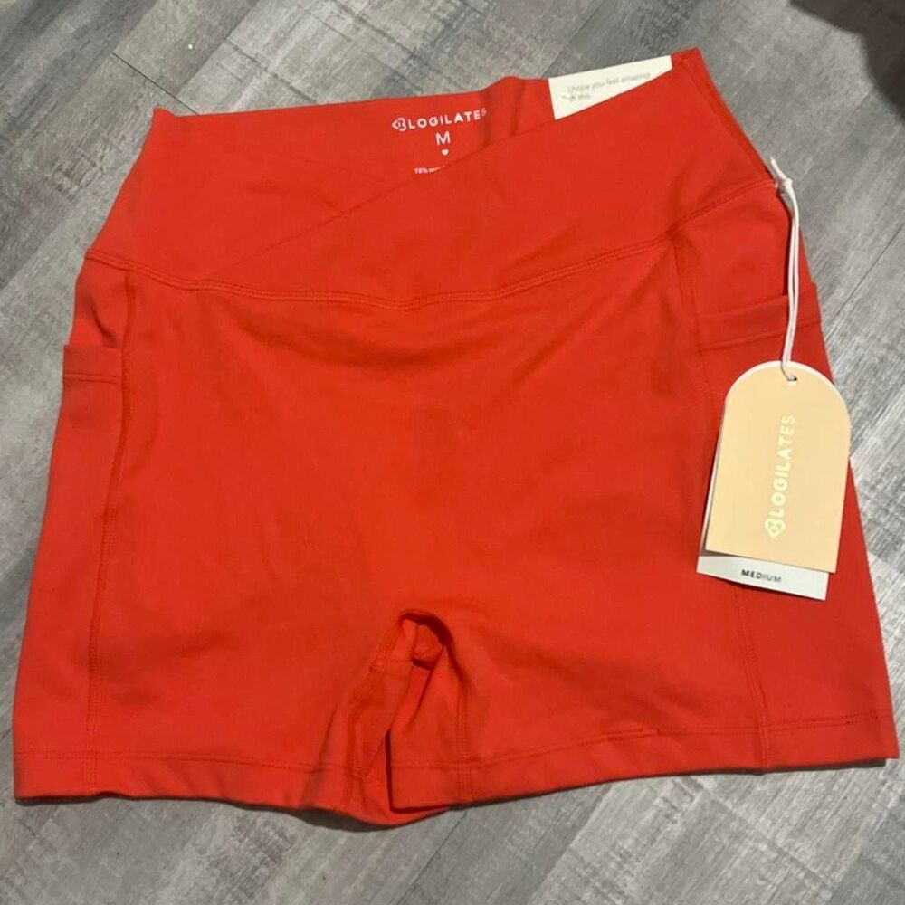 Blogilates Women's Red and Orange Shorts